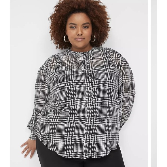 Lane Bryant Sheered ruffle Chiffon Top Size‎ 16 NWT - Picture 1 of 5